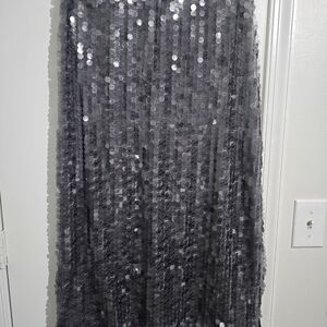 Old Navy Silver Sequin Maxi Skirt
